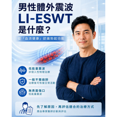 低能量體外震波技術 男性健康諮詢門診 隱密門診空間 讓諮詢更加安心自在
